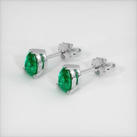 Emerald Earrings 0.80 Ct.Tw.Total Carat Weight, 18K White Gold Preview