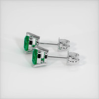 Emerald Earrings 0.80 Ct.Tw.Total Carat Weight, 18K White Gold Preview