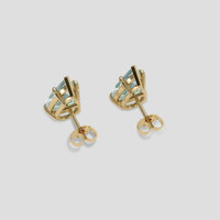 <span>6.38</span> <span class="tooltip-light">Ct.Tw.<span class="tooltiptext">Total Carat Weight</span></span> Blue Paraiba Tourmaline Earrings, 14K Yellow Gold 4