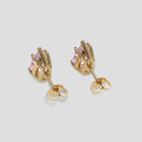 <span>5.20</span> <span class="tooltip-light">Ct.Tw.<span class="tooltiptext">Total Carat Weight</span></span> Purplish Pink Kunzite Earrings, 14K Yellow Gold 4