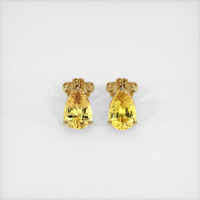 3.23 Ct.Tw. Yellow Sapphire Earrings, 14K Yellow Gold 1