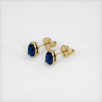 1.10 Ct.Tw. Blue Sapphire Earrings, 14K Yellow Gold 2
