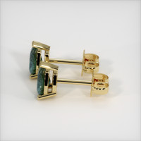 2.65 Ct.Tw. Bluish Green Sapphire Earrings, 14K Yellow Gold 3