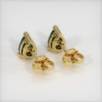 2.65 Ct.Tw. Bluish Green Sapphire Earrings, 14K Yellow Gold 4