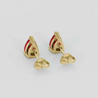<span>0.88</span> <span class="tooltip-light">Ct.Tw.<span class="tooltiptext">Total Carat Weight</span></span> Ruby Earrings, 14K Yellow Gold 4