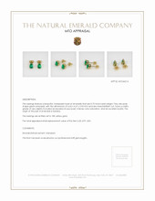 Emerald Earrings 0.70 Ct.Tw.Total Carat Weight, 18K Yellow Gold Appraisal