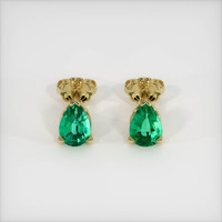 Emerald Earrings 0.70 Ct.Tw.Total Carat Weight, 18K Yellow Gold Preview