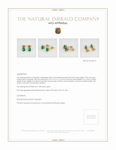 Emerald Earrings 0.80 Ct.Tw.Total Carat Weight, 18K Yellow Gold Appraisal