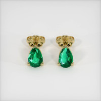Emerald Earrings 0.80 Ct.Tw.Total Carat Weight, 18K Yellow Gold Preview