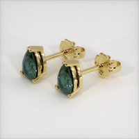 2.65 Ct.Tw. Bluish Green Sapphire Earrings, 18K Yellow Gold 2