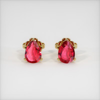 <span>1.21</span>&nbsp;<span class="tooltip-light">Ct.Tw.<span class="tooltiptext">Total Carat Weight</span></span> Ruby Earrings, 18K Yellow Gold 1