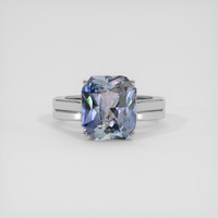 5.68 Ct. Greyish Blue Sapphire Ring, Platinum 950 1