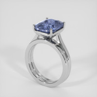 5.68 Ct. Greyish Blue Sapphire Ring, Platinum 950 2