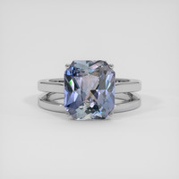 5.68 Ct. Greyish Blue Sapphire Ring, 10K White Gold 1