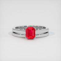 1.14 Ct. Ruby Ring, 14K White Gold 1