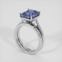 5.68 Ct. Greyish Blue Sapphire Ring, 14K White Gold 2
