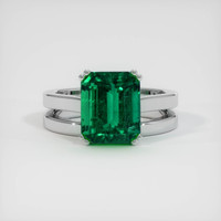 4.25 Ct. Emerald Ring, 18K White Gold 1