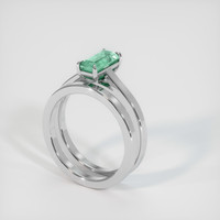 0.81 Ct. Emerald Ring, 18K White Gold 2