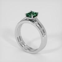 1.77 Ct. Bluish Green Sapphire Ring, 18K White Gold 2