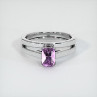 1.00 Ct. Sapphire Ring, 18K White Gold 1