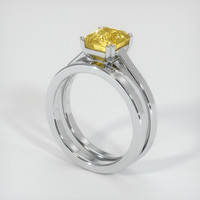 2.05 Ct. Yellow Sapphire Ring, 18K White Gold 2