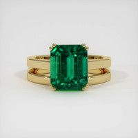 4.25 Ct. Emerald Ring, 18K Yellow Gold 1