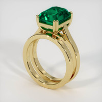 4.25 Ct. Emerald Ring, 18K Yellow Gold 2