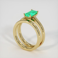 1.00 Ct. Emerald Ring, 18K Yellow Gold 2