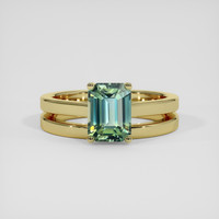 1.75 Ct. Bluish Green Sapphire Ring, 18K Yellow Gold 1