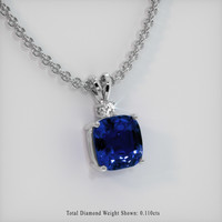6.42 Ct. Blue Sapphire Pendant, Platinum 950 2