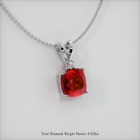 2.98 Ct. Ruby Pendant, Platinum 950 2