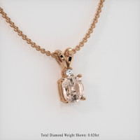1.02 Ct. Padparadscha Sapphire Pendant, 14K Rose Gold 2