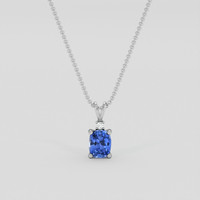 0.78 Ct. Blue Sapphire Pendant, Silver 1