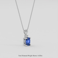 0.78 Ct. Blue Sapphire Pendant, Silver 2