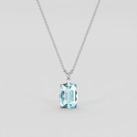 8.55 Ct. Blue Aquamarine Pendant, 10K White Gold 1