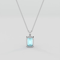 8.55 Ct. Blue Aquamarine Pendant, 10K White Gold 4