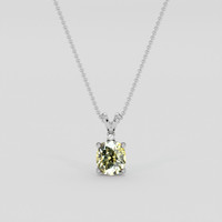 1.62 Ct. Greenish Yellow Sapphire Pendant, 10K White Gold 1