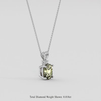 1.62 Ct. Greenish Yellow Sapphire Pendant, 10K White Gold 2