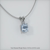 0.73 Ct. Greyish Blue Sapphire Pendant, 14K White Gold 2