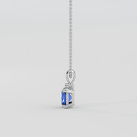 0.78 Ct. Blue Sapphire Pendant, 14K White Gold 3