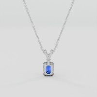 0.78 Ct. Blue Sapphire Pendant, 14K White Gold 4