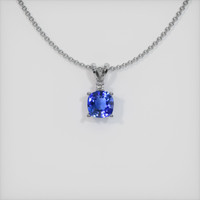 0.77 Ct. Sapphire Pendant, 14K White Gold 1