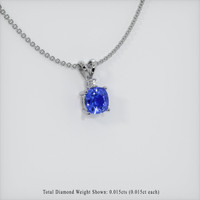 0.77 Ct. Sapphire Pendant, 14K White Gold 2