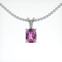 1.26 Ct. Pink Sapphire Pendant, 14K White Gold 1