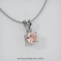 0.60 Ct. Padparadscha Sapphire Pendant, 14K White Gold 2