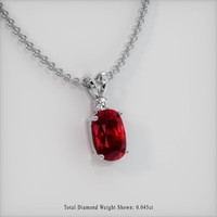 2.43 Ct. Ruby Pendant, 14K White Gold 2