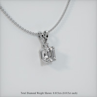1.07 Ct. Sapphire Pendant, 14K White Gold 2
