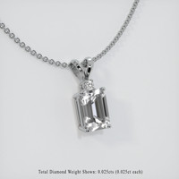 1.17 Ct. Sapphire Pendant, 14K White Gold 2