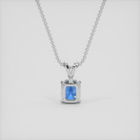 1.21 Ct. Greenish Blue Sapphire Pendant, 18K White Gold 4