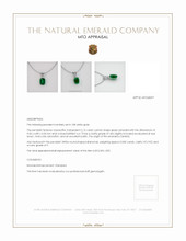 Accent Stones Emerald Pendant 2.16 Ct., 18K White Gold Appraisal